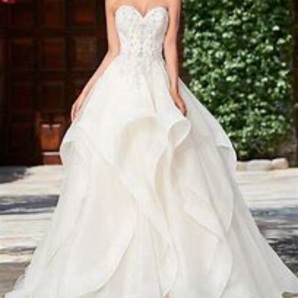 Kitty Chen Wedding Dress Aletta Size 12 Ivory/Light Gold NWT